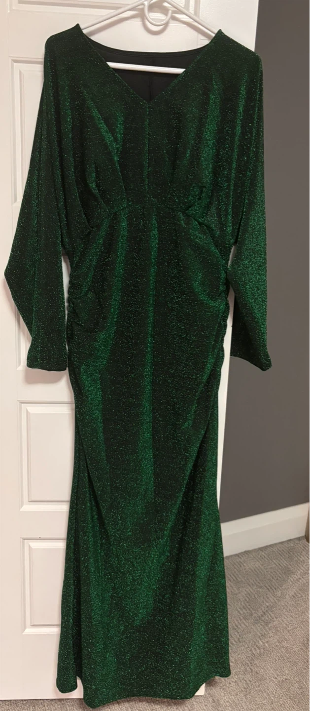 Emerald Green Sparkle Maxi Dress