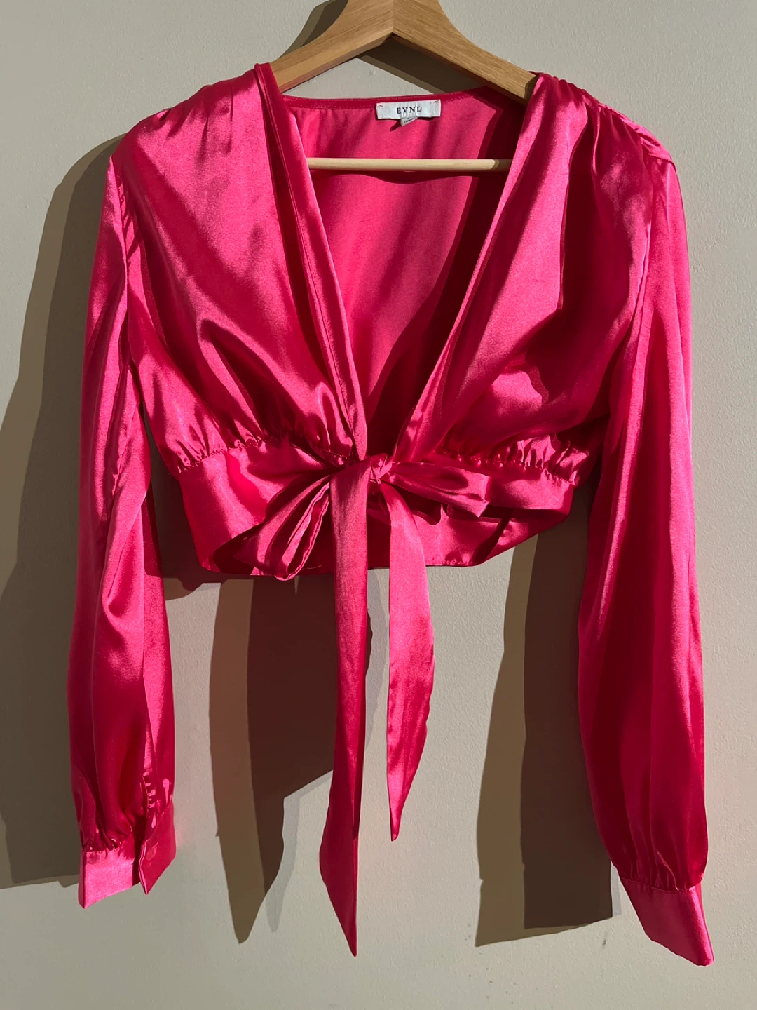 Pink Satin Crop Top