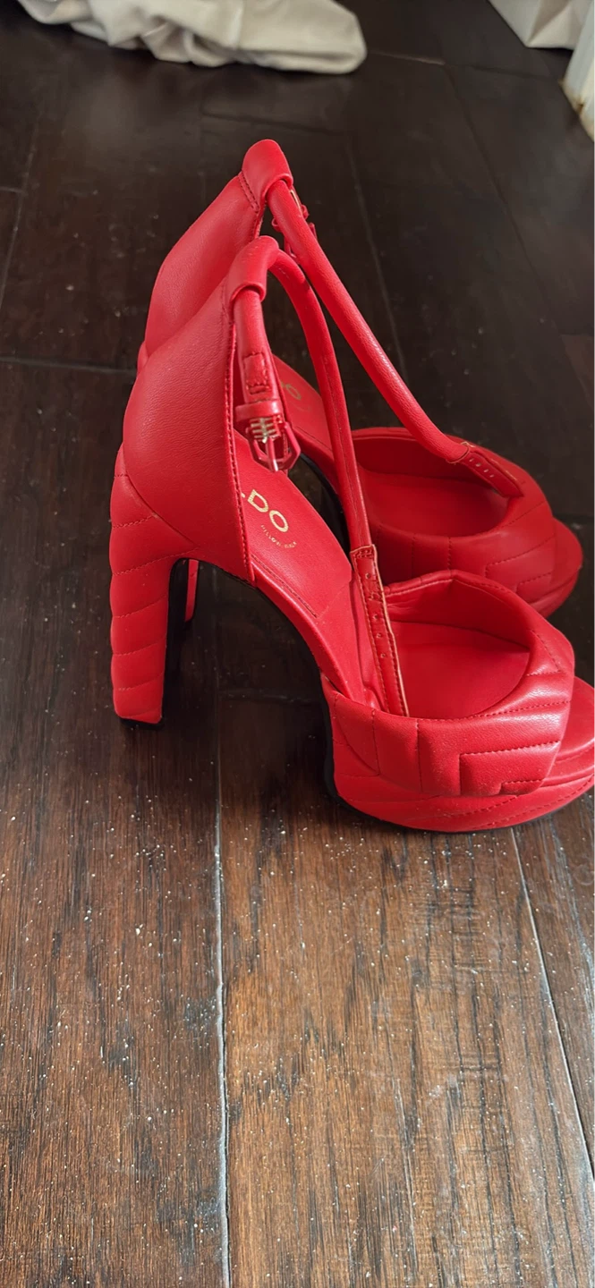 ALDO Red Quilted Platform Heels - photo 2