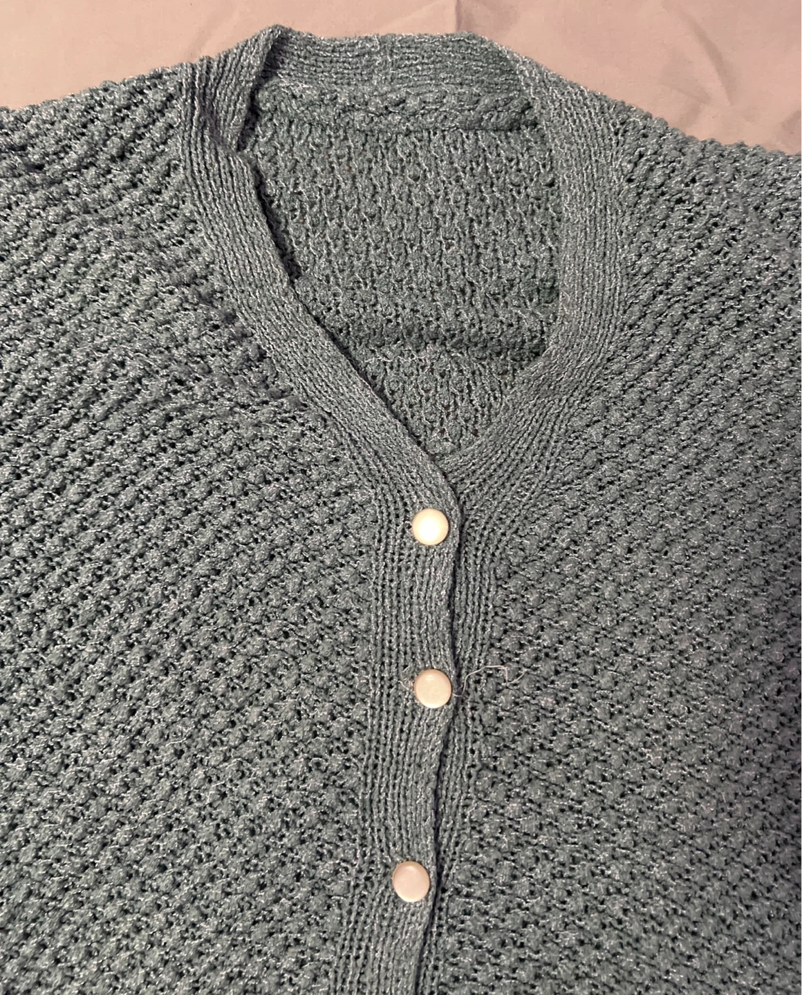 Women's Blue Knit Cardigan - photo 2