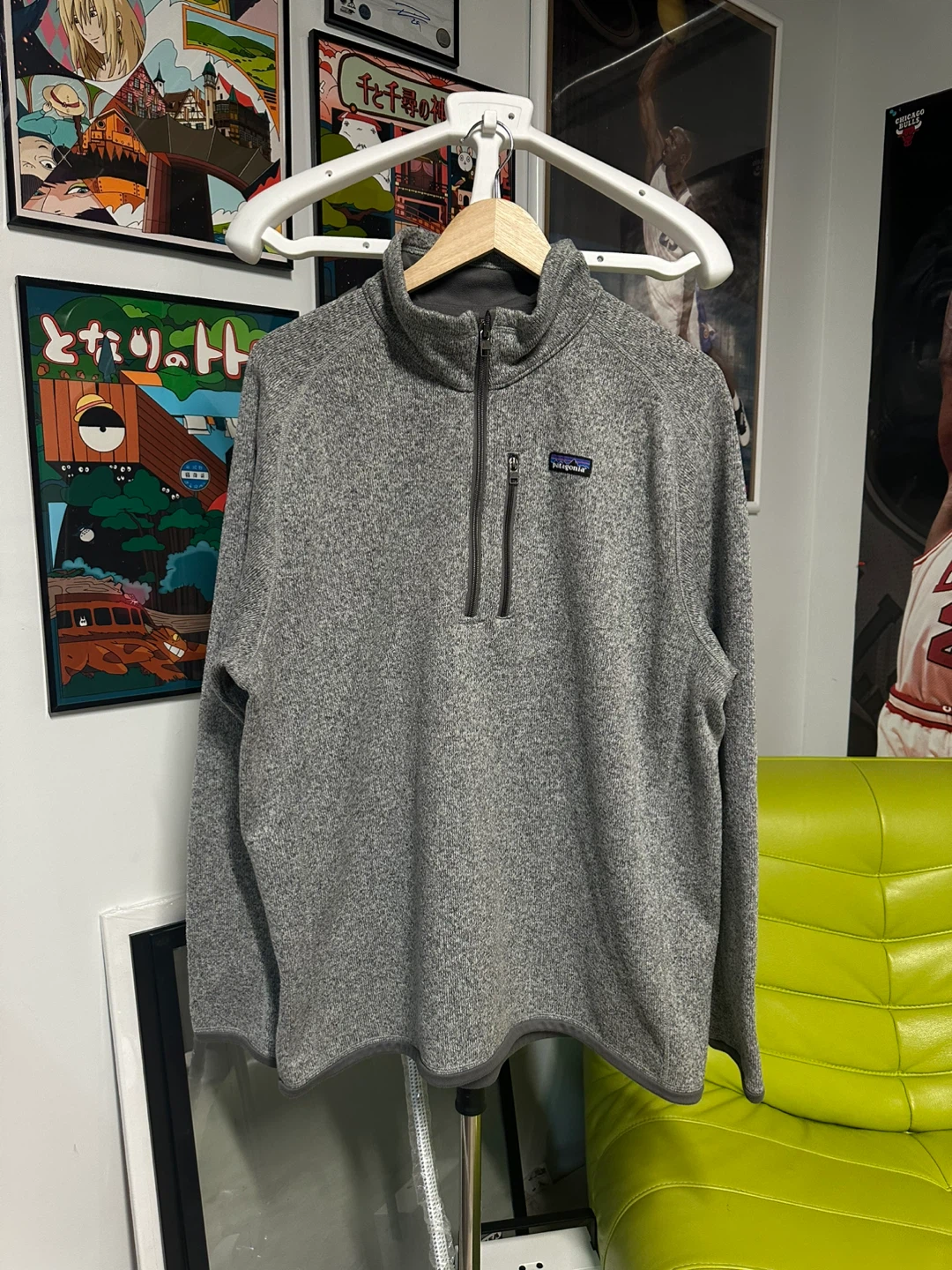 Patagonia Grey 1/4 Zip Fleece Pullover Sweater XL