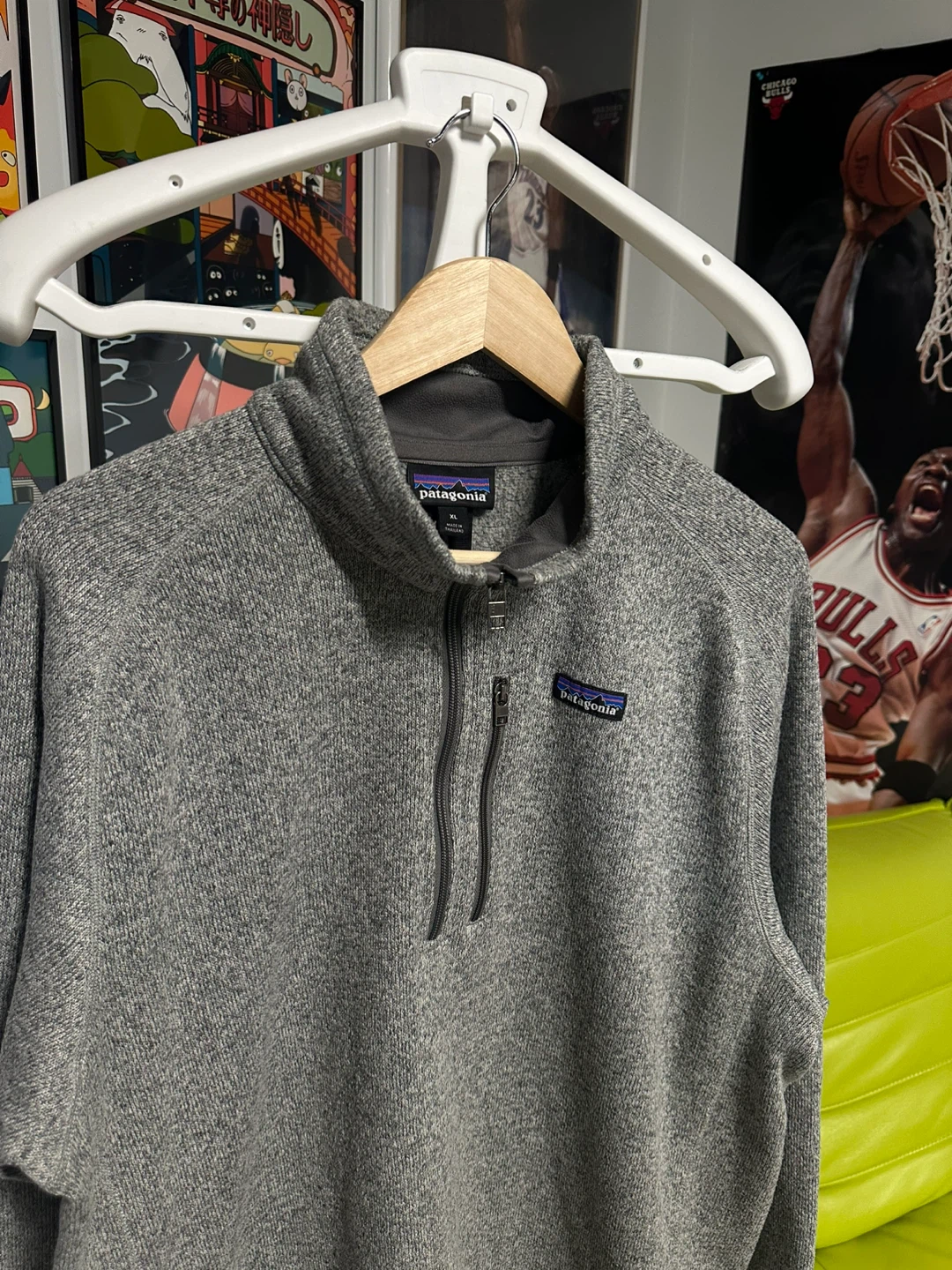 Patagonia Grey 1/4 Zip Fleece Pullover Sweater XL - photo 2