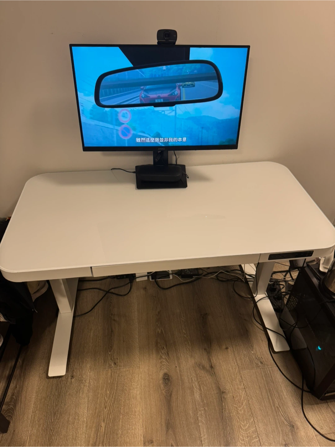White standing desk