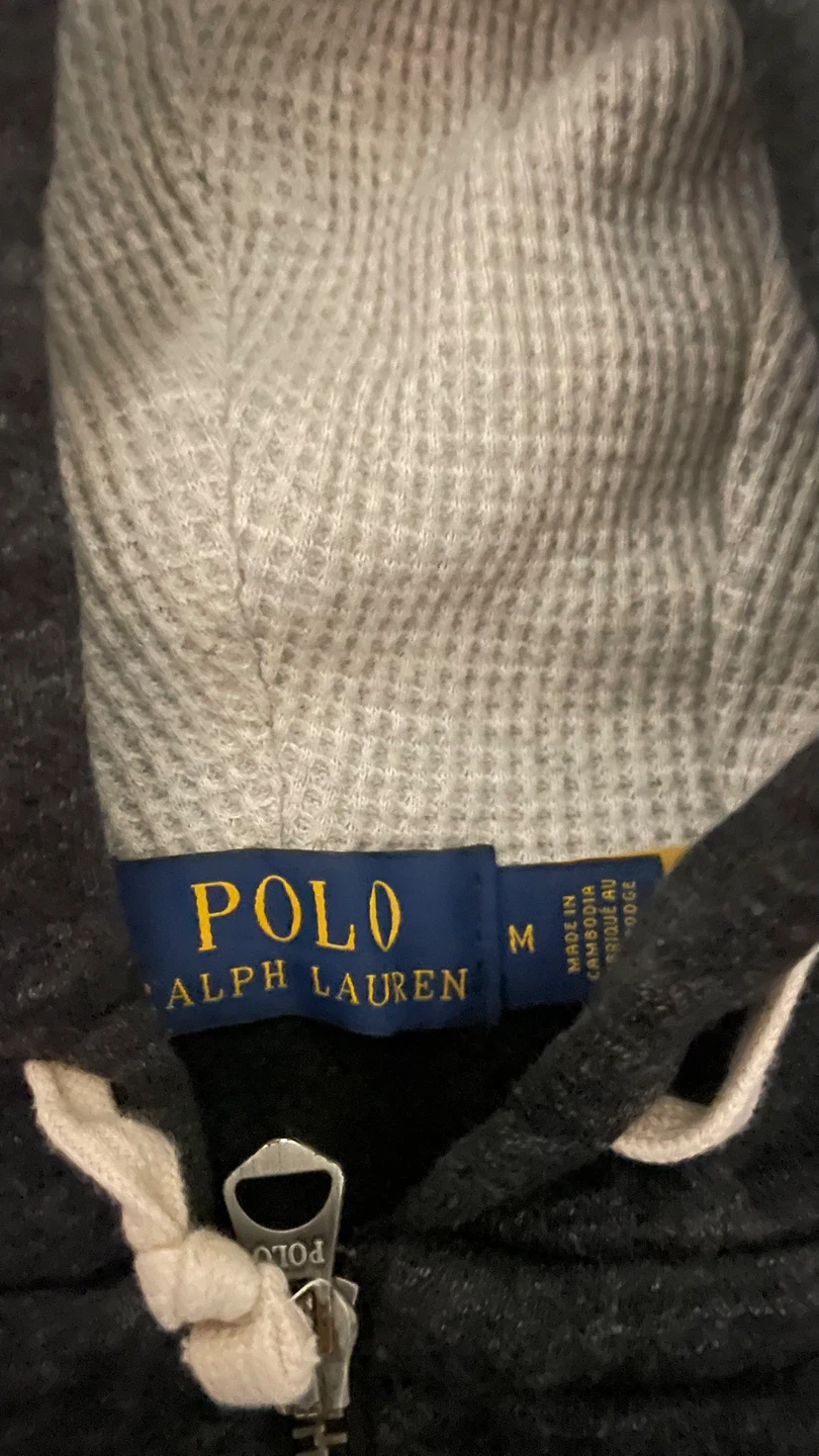 Polo Ralph Lauren Zip-Up Hoodie - Charcoal Grey - Size M - photo 2