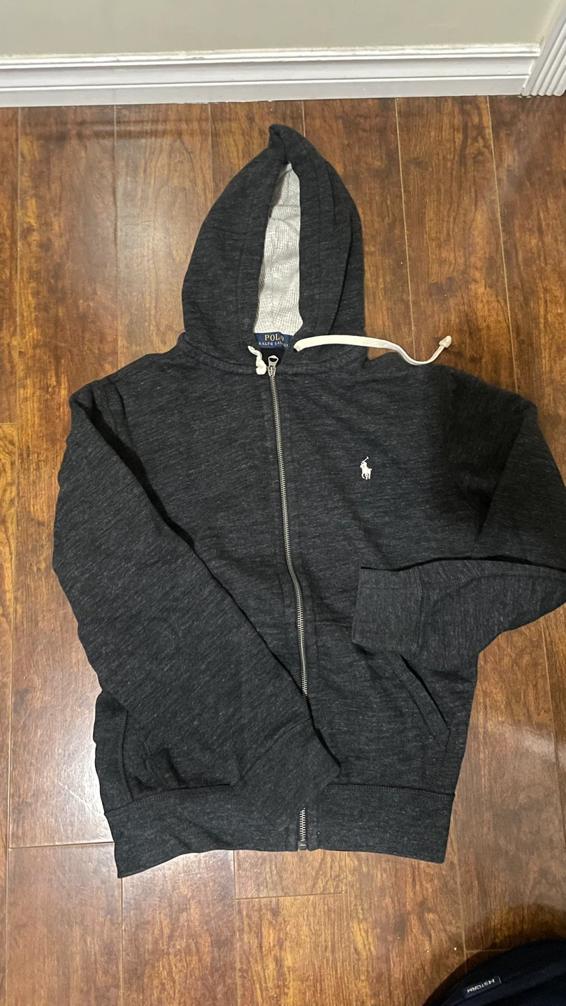 Polo Ralph Lauren Zip-Up Hoodie - Charcoal Grey - Size M