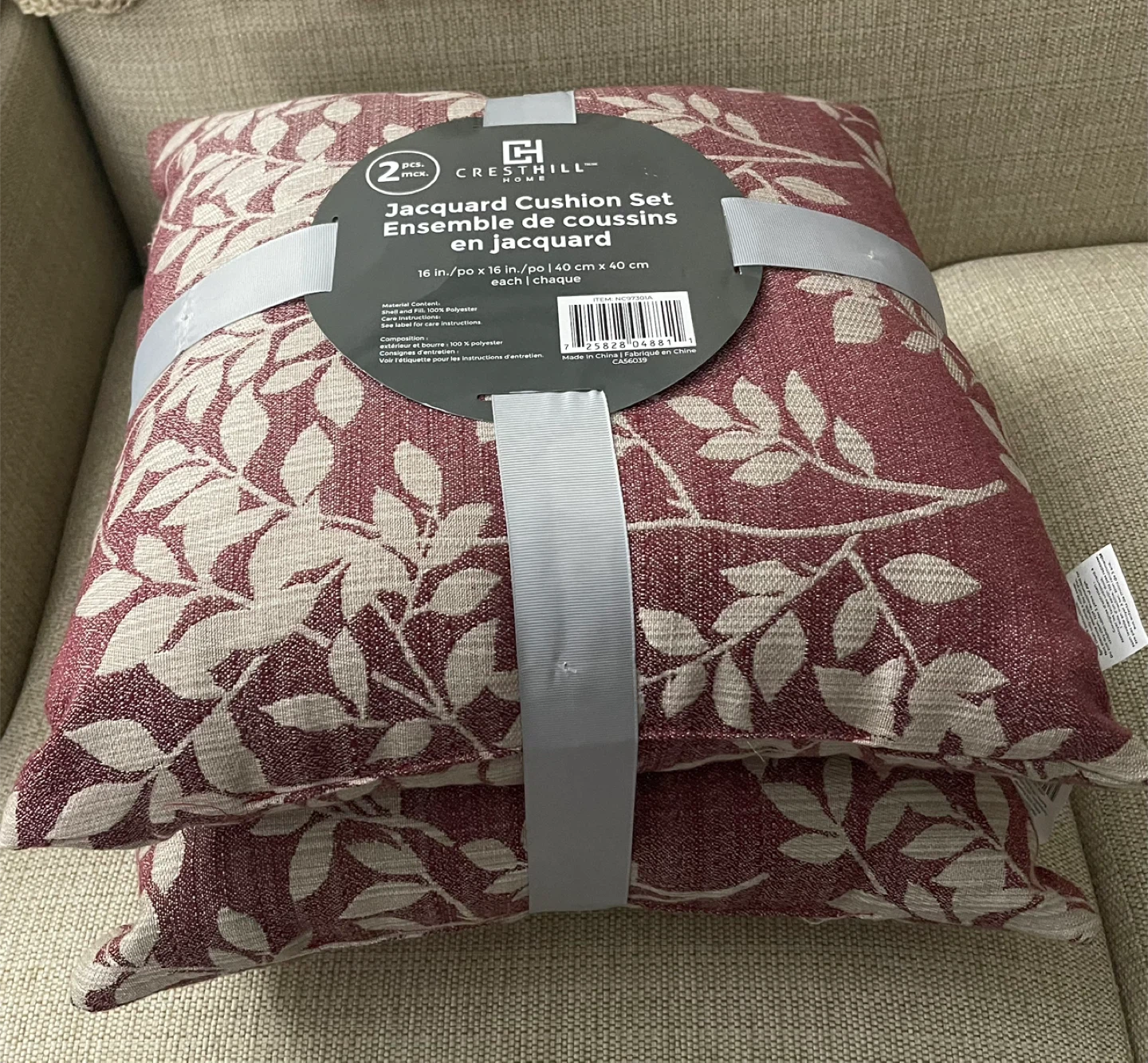 🌱 Set of Two Brand New Cresthill Home Jacquard Cushions