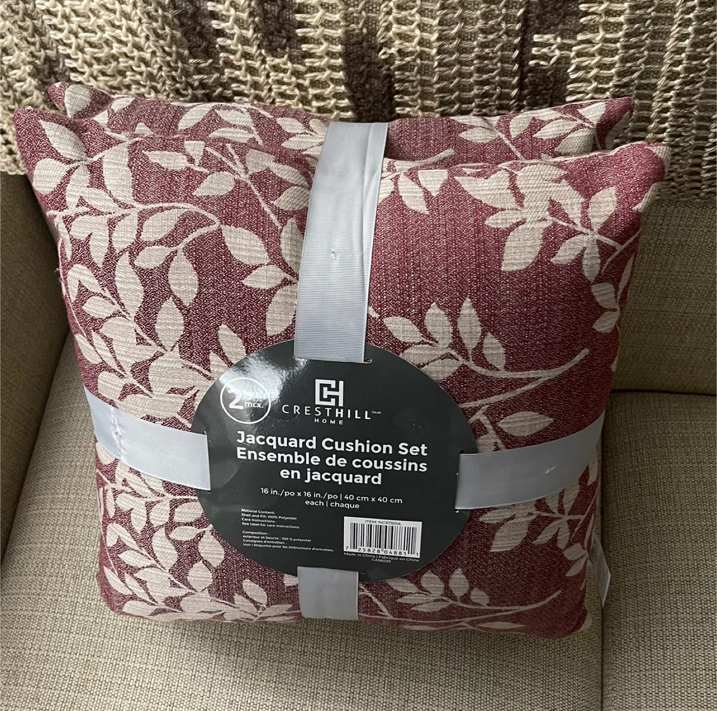 🌱 Set of Two Brand New Cresthill Home Jacquard Cushions - photo 2