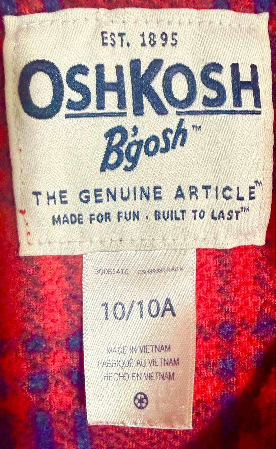 OshKosh B'gosh Red Plaid Fleece sweater half zipper Size 10/10A - photo 3