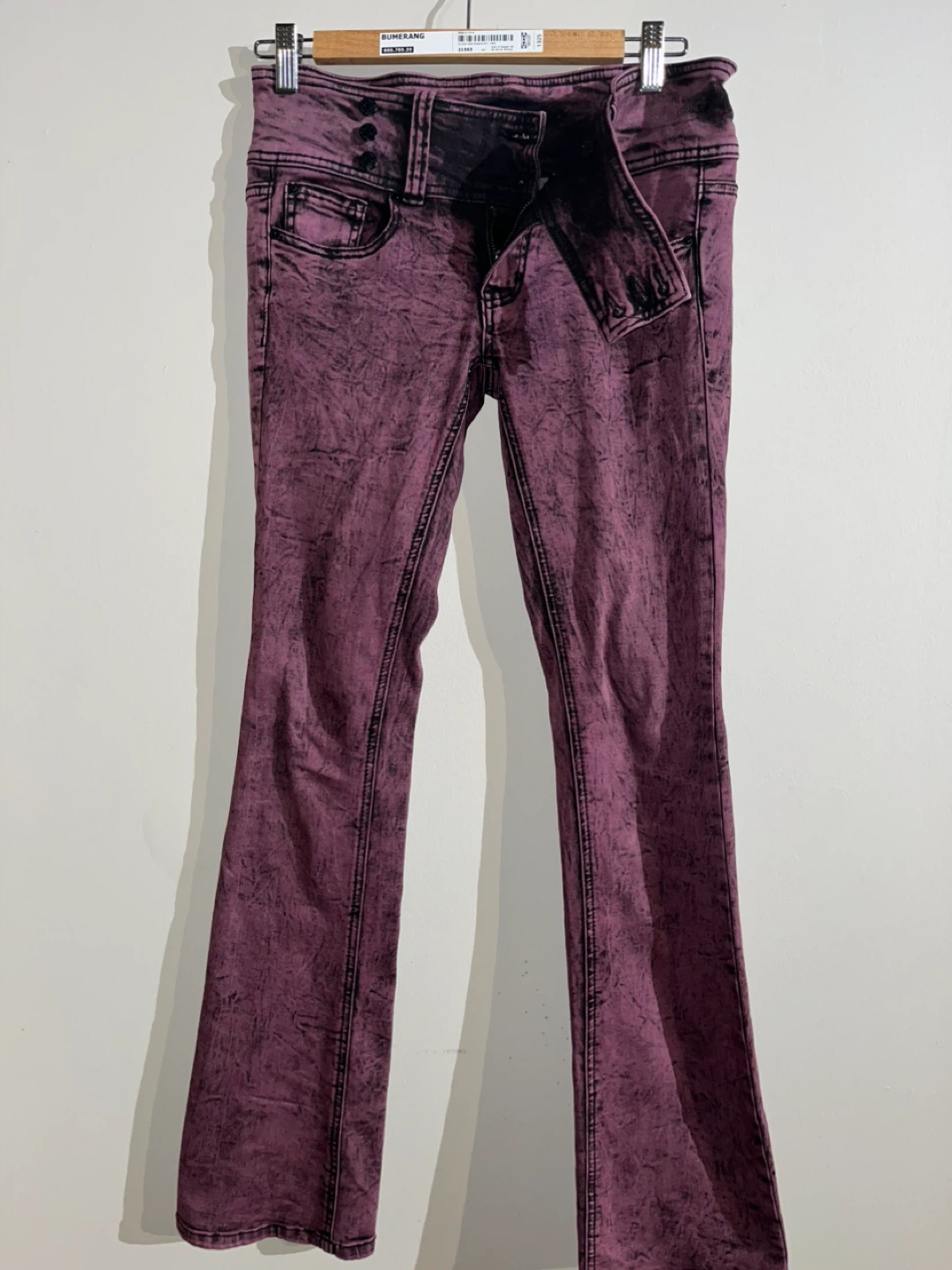 Acid Wash Purple Flare Jeans