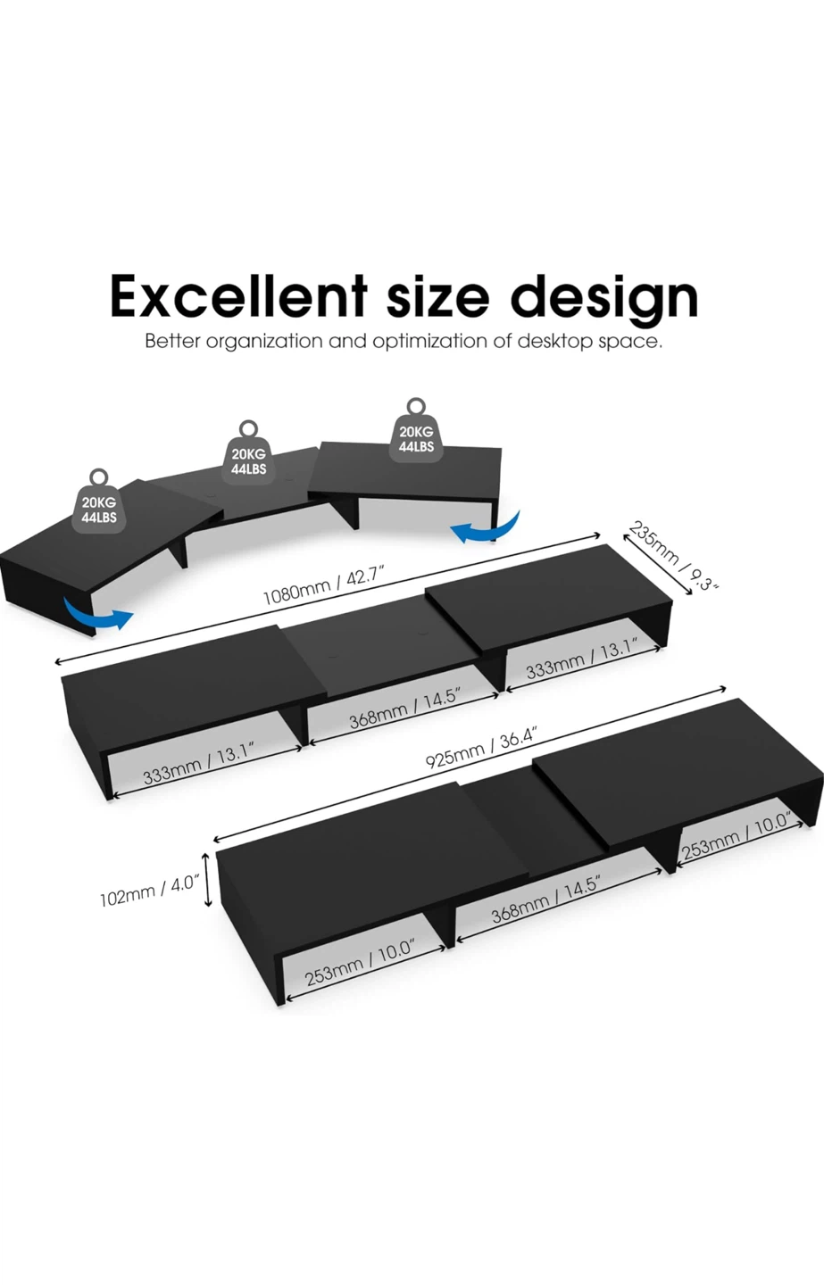 Adjustable Monitor Riser Stand for Desktop Organization - photo 2
