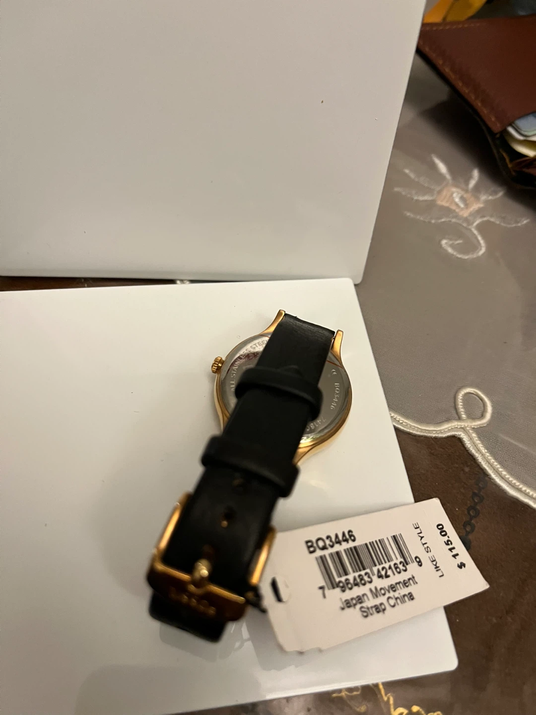 Fossil Watch BQ3446 Gold Tone Black Leather Strap - photo 3