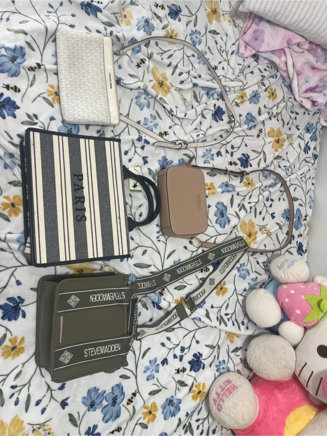 Assorted Handbags: Michael Kors, Guess, Steve Madden, Paris Tote