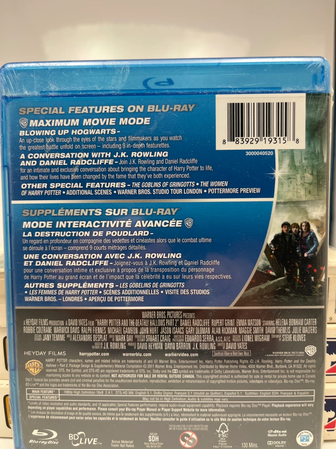 Harry Potter and the Deathly Hallows - Part 2 Blu-Ray - photo 2