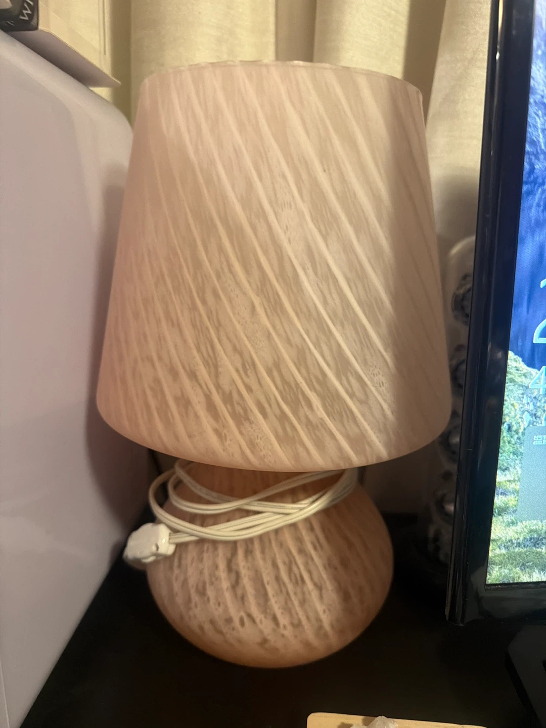 Pink Glass Table Lamp