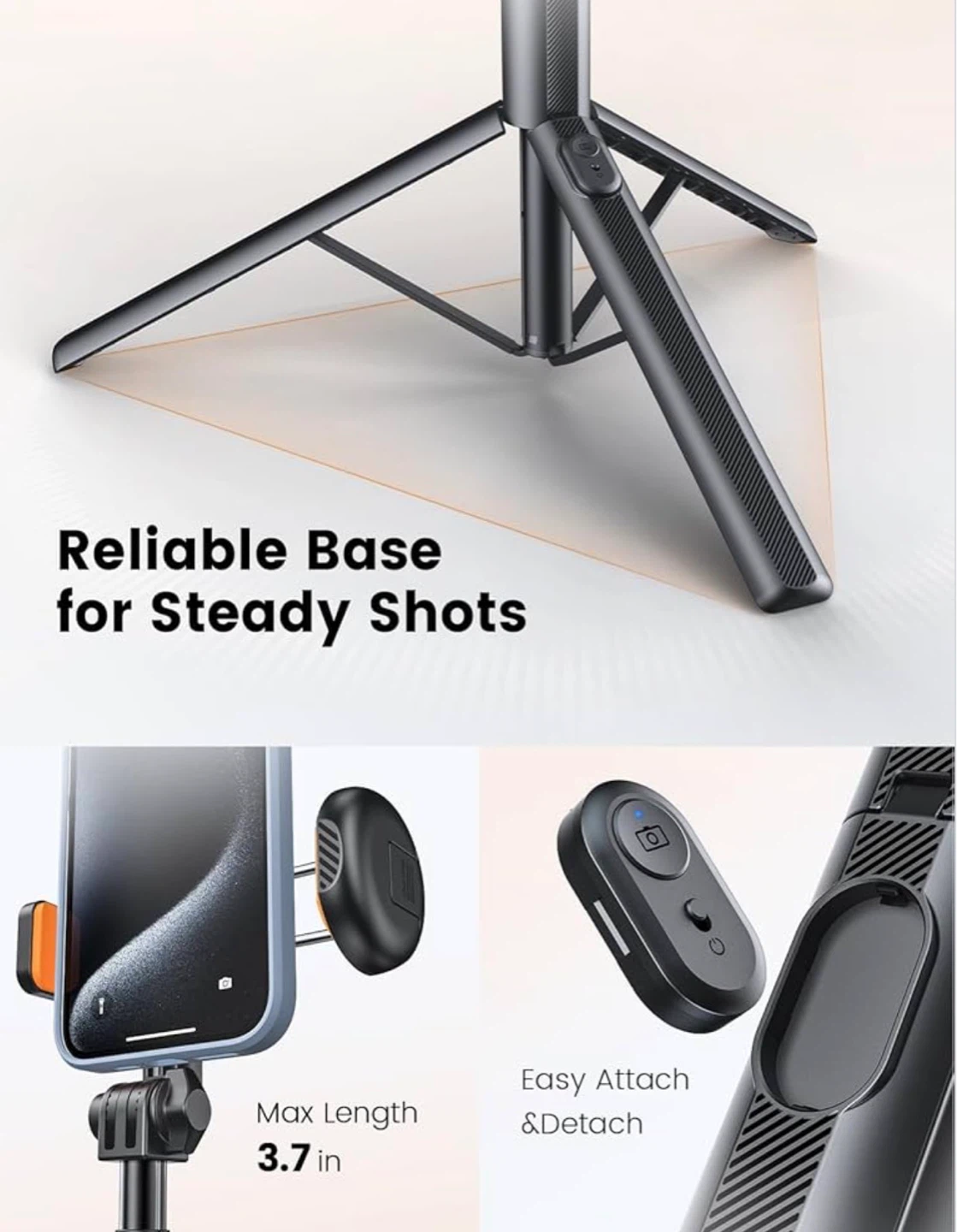 71" Phone Tripod with Bluetooth Remote - photo 3