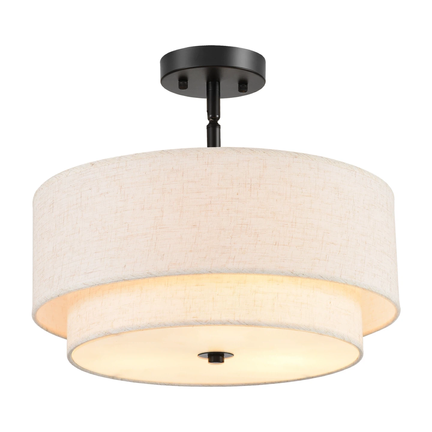 Two-Tier Drum Chandelier Light Fixture