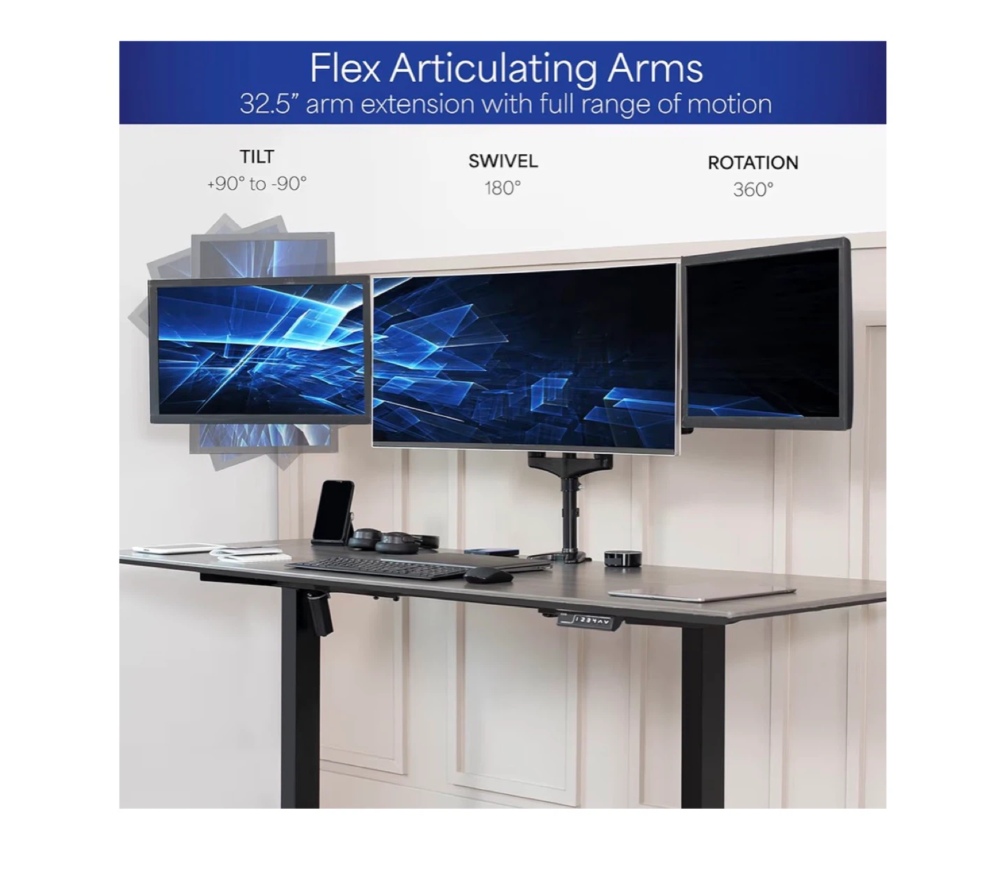 VIVO Triple Monitor Desk Mount - photo 3