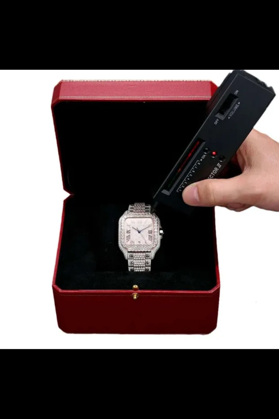Luxury Diamond Watch with Roman Numerals