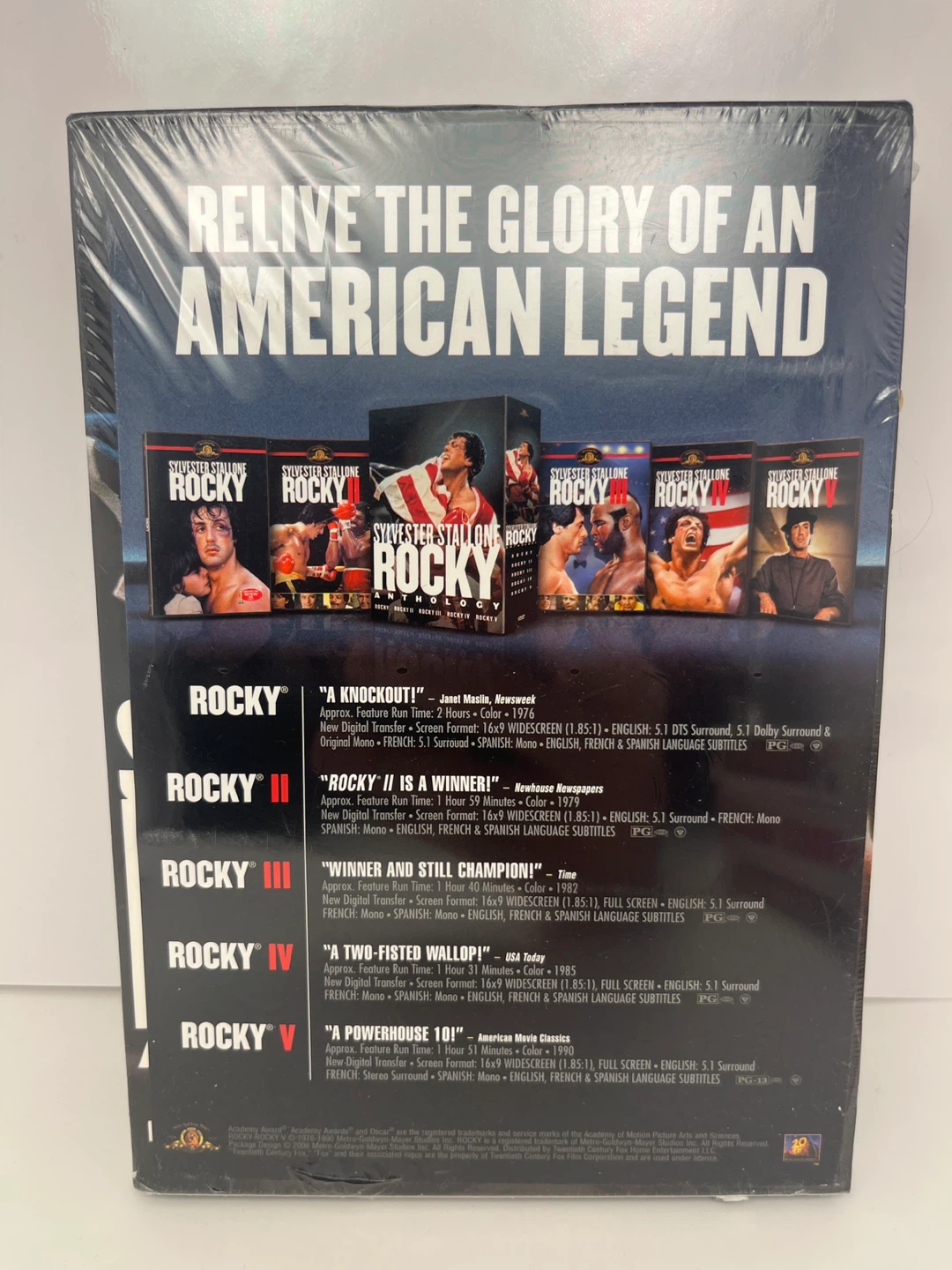 Sylvester Stallone Rocky Anthology DVD Box Set - photo 2