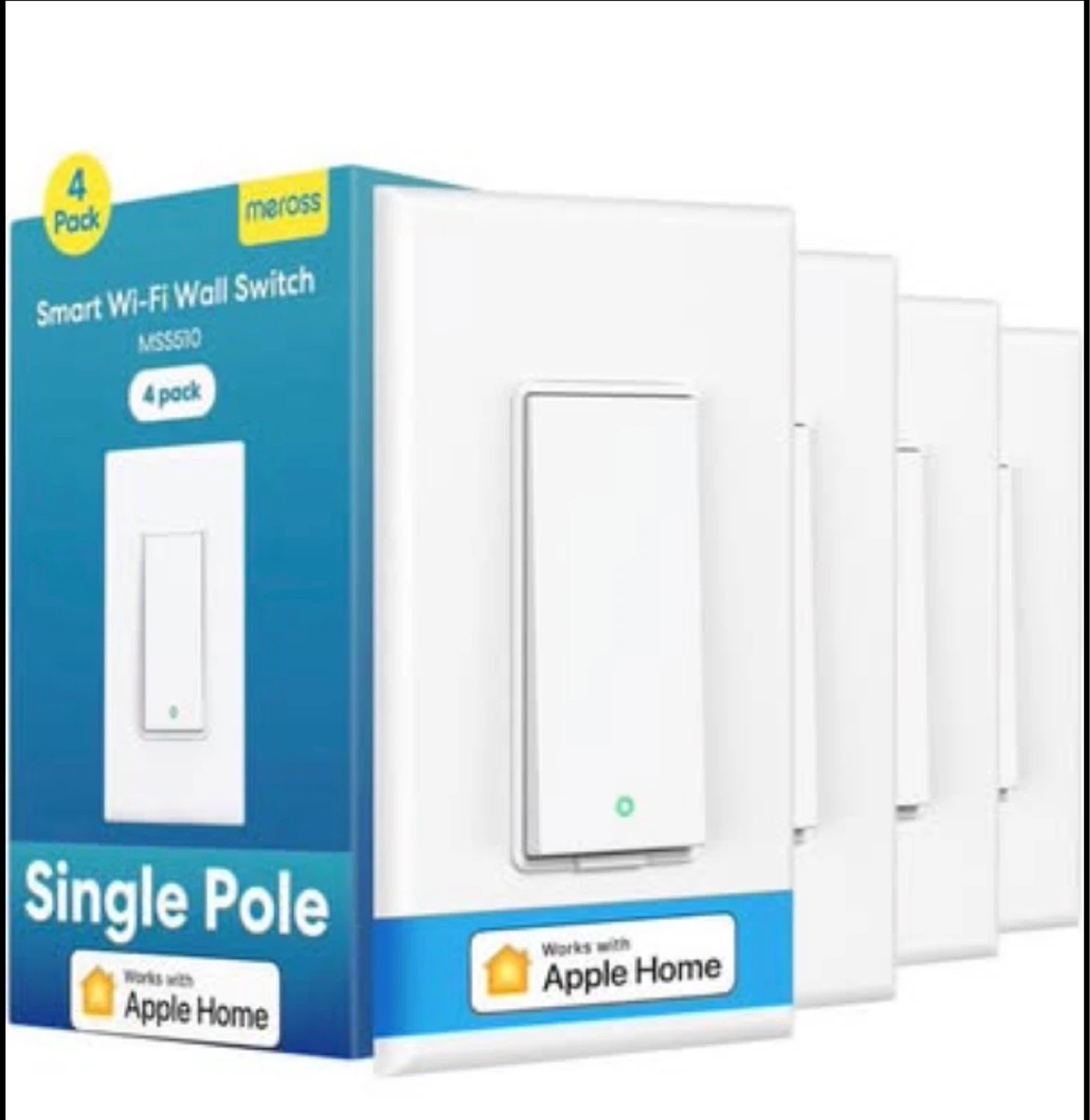 Meross Smart Wi-Fi Wall Switch 4 Pack (MSS510)