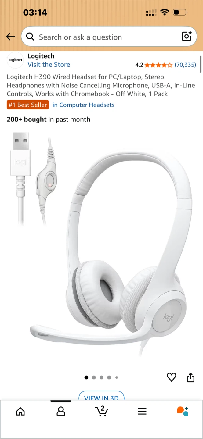 Logitech H390 Wired USB Headset - photo 3