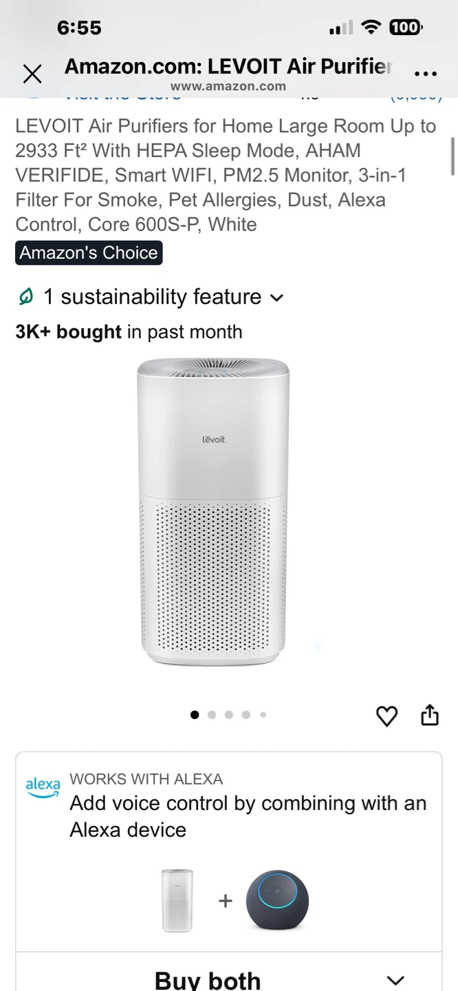 White Air Purifier with Airsight Plus - photo 2