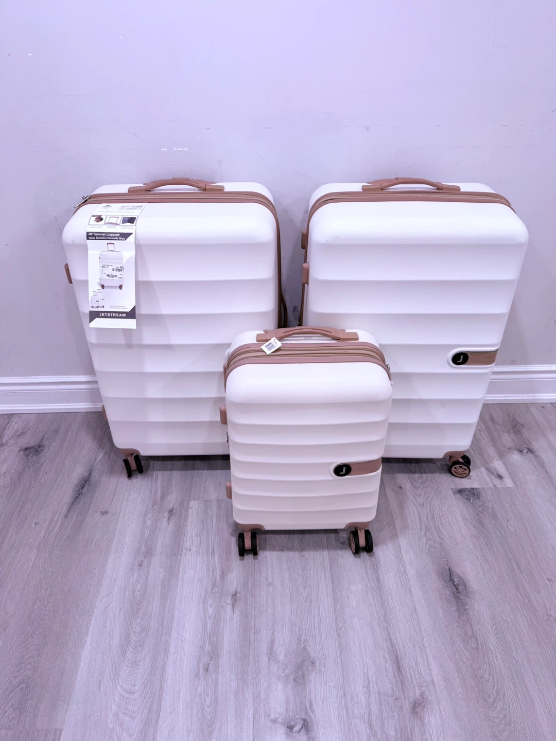 Jetstream 3-Piece Spinner Luggage Set - White