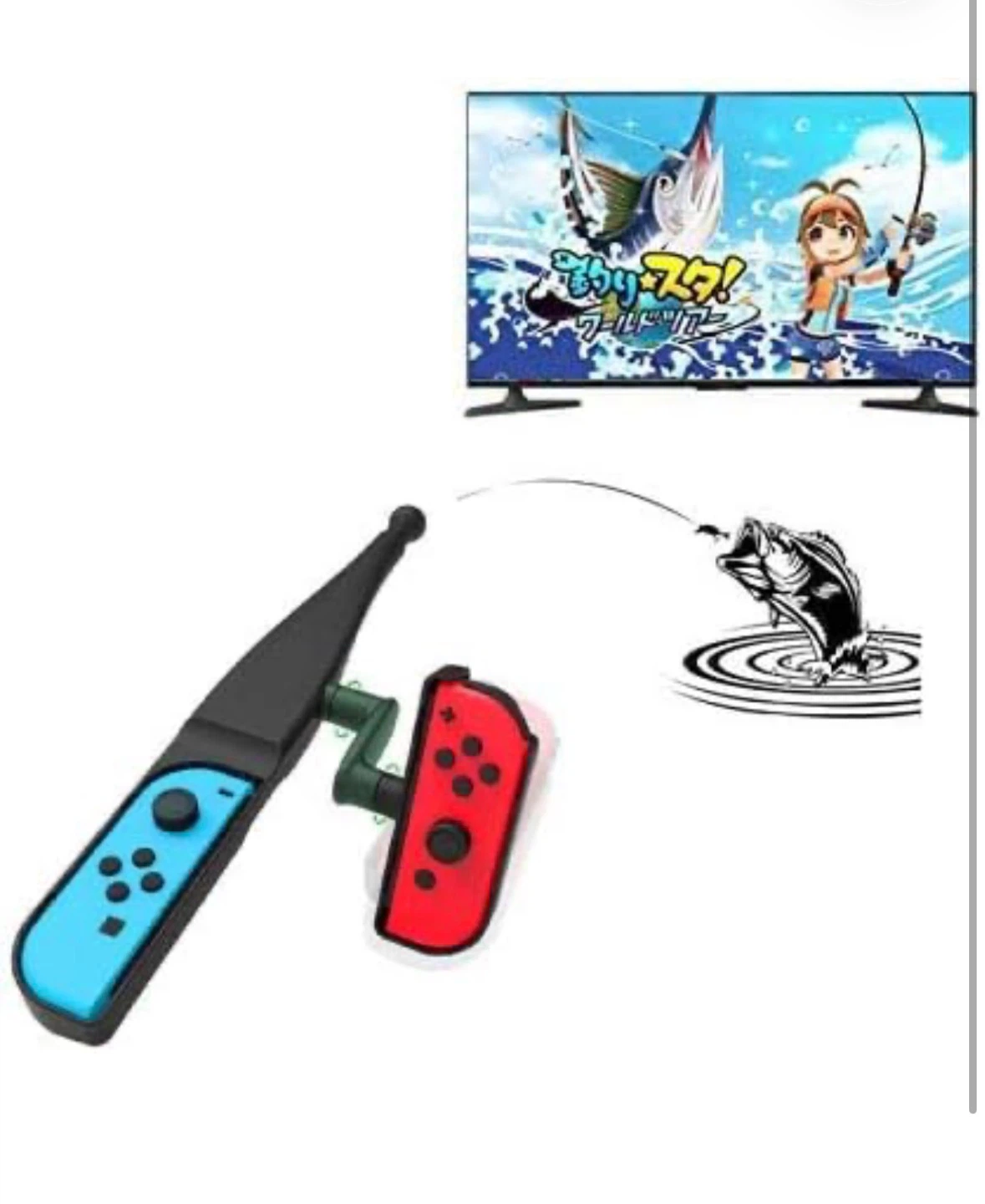 Fishing Rod Compatible with Nintendo Switch, Fishing Game