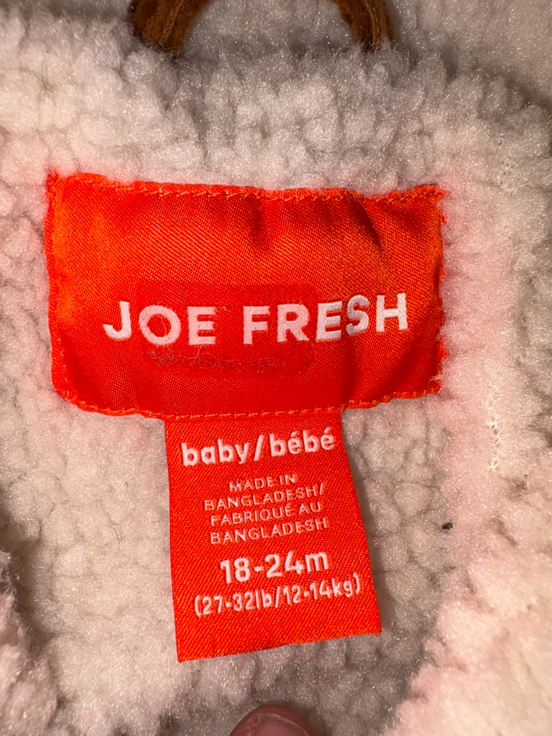 Joe Fresh Sherpa‑Lined Corduroy Jacket – Brown, 18–24 Months - photo 2