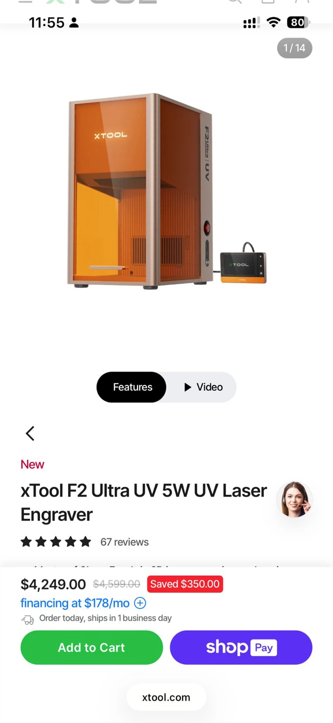 XTOOL F2 Ultra UV Laser Engraver - photo 3