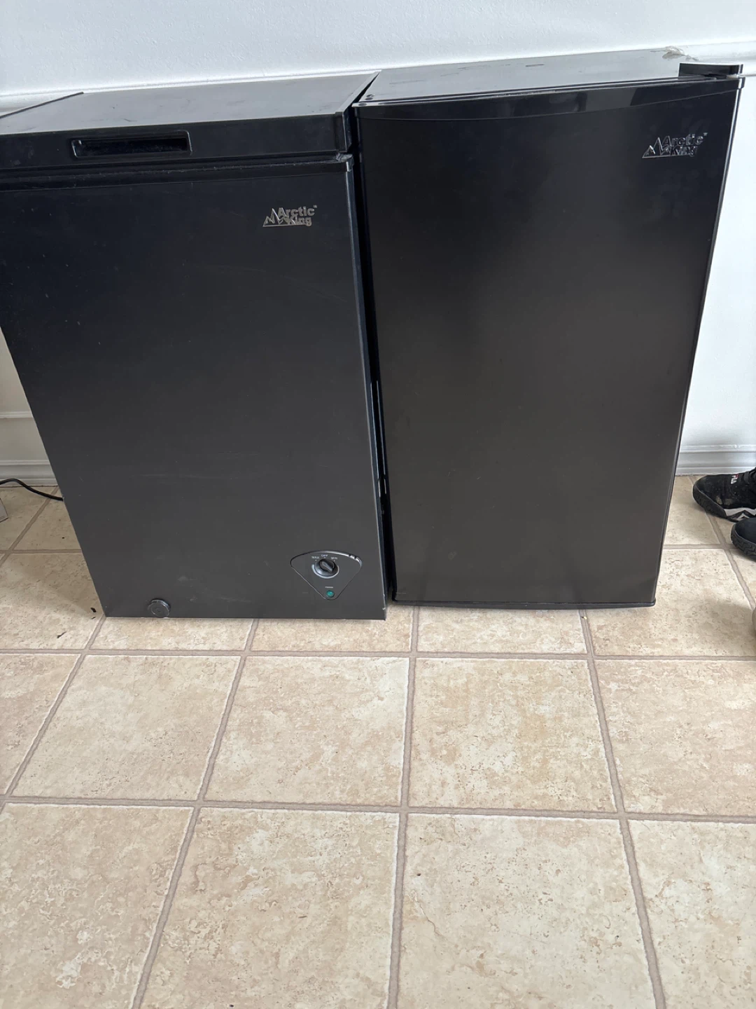 Arctic King Black Mini Fridge and Chest Freezer