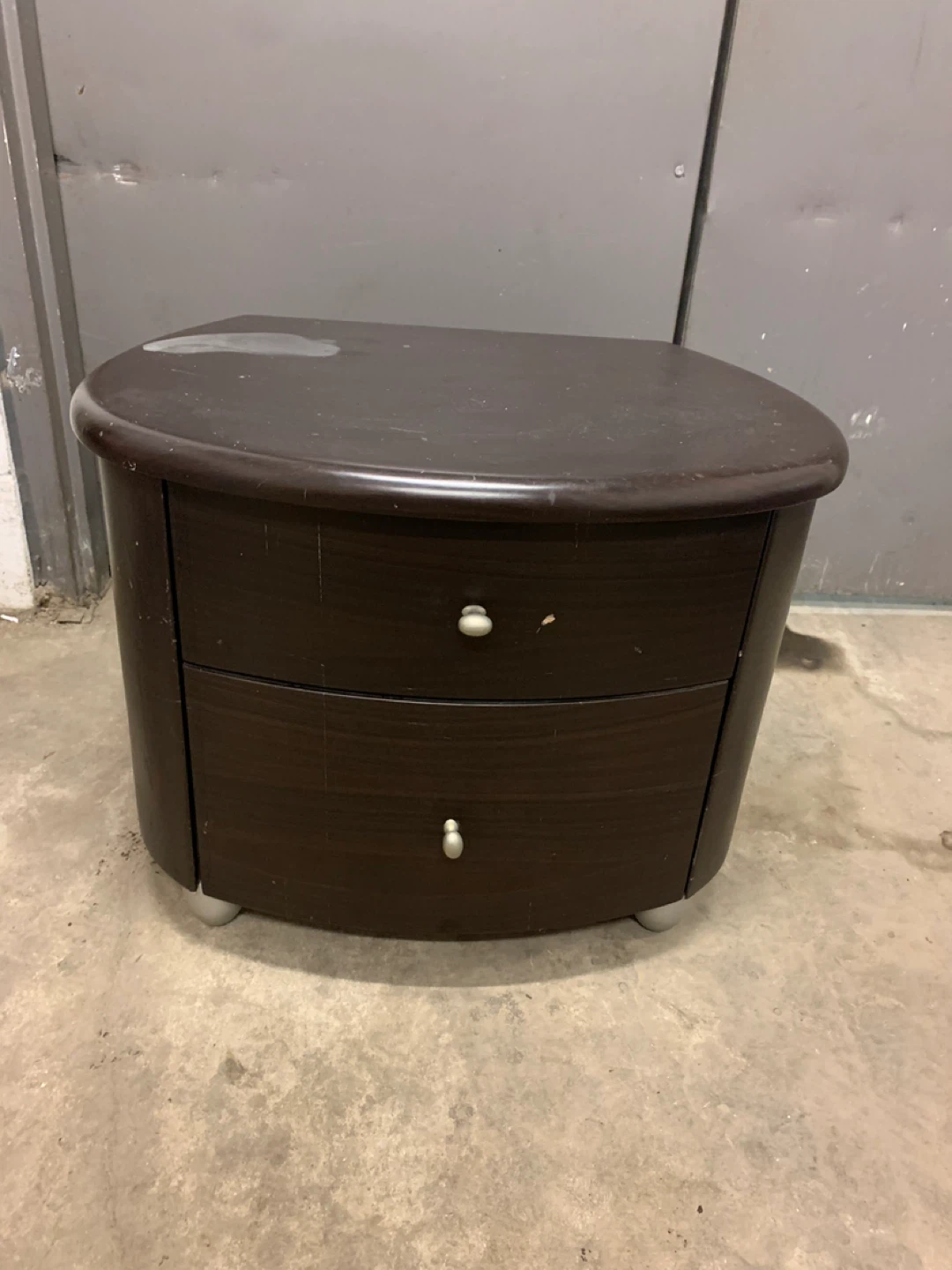 Dark Brown 2-Drawer Nightstand