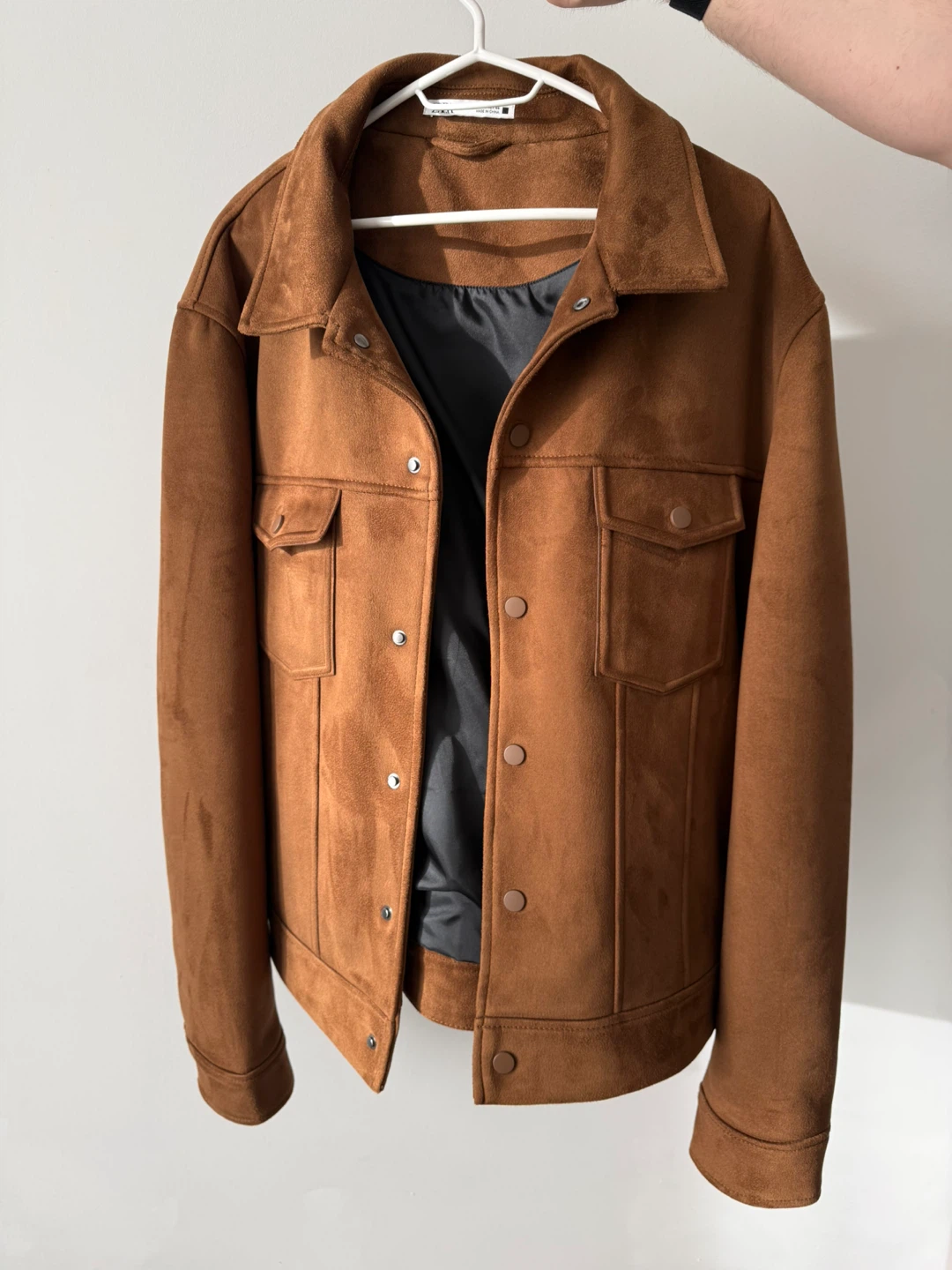 Zara Suede-like Trucker Jacket - Brown - XL - photo 4