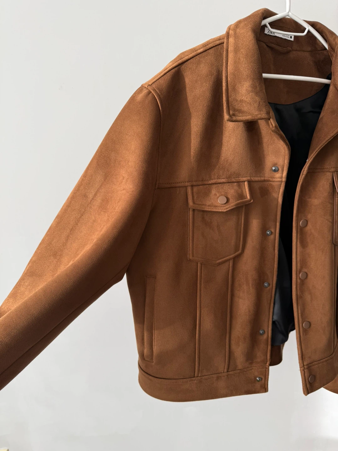 Zara Suede-like Trucker Jacket - Brown - XL - photo 2