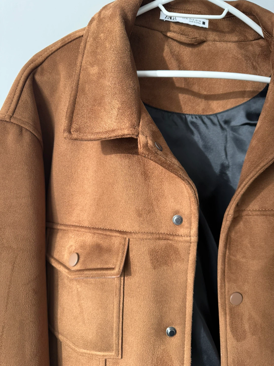 Zara Suede-like Trucker Jacket - Brown - XL - photo 3