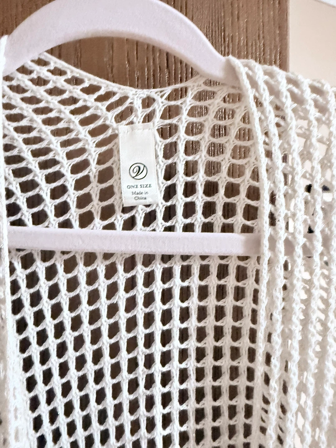 White Crochet Kimono Cardigan with Fringe - photo 2