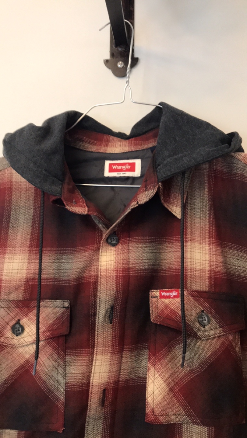 Wrangler Men's Flannel Shirt Jacket with Hood - photo 2