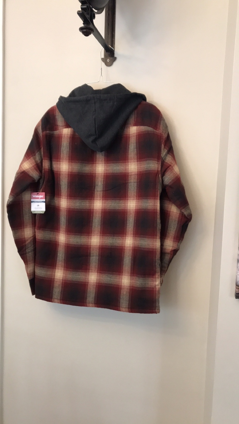 Wrangler Men's Flannel Shirt Jacket with Hood - photo 4