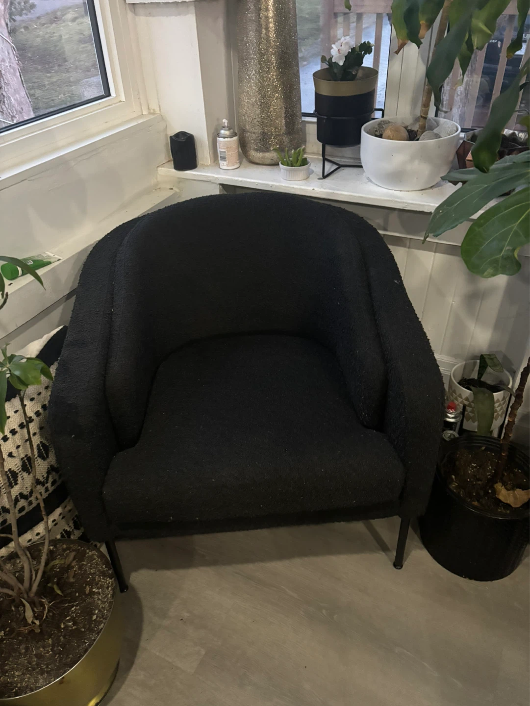 Black Bouclé Armchair rove concepts x2