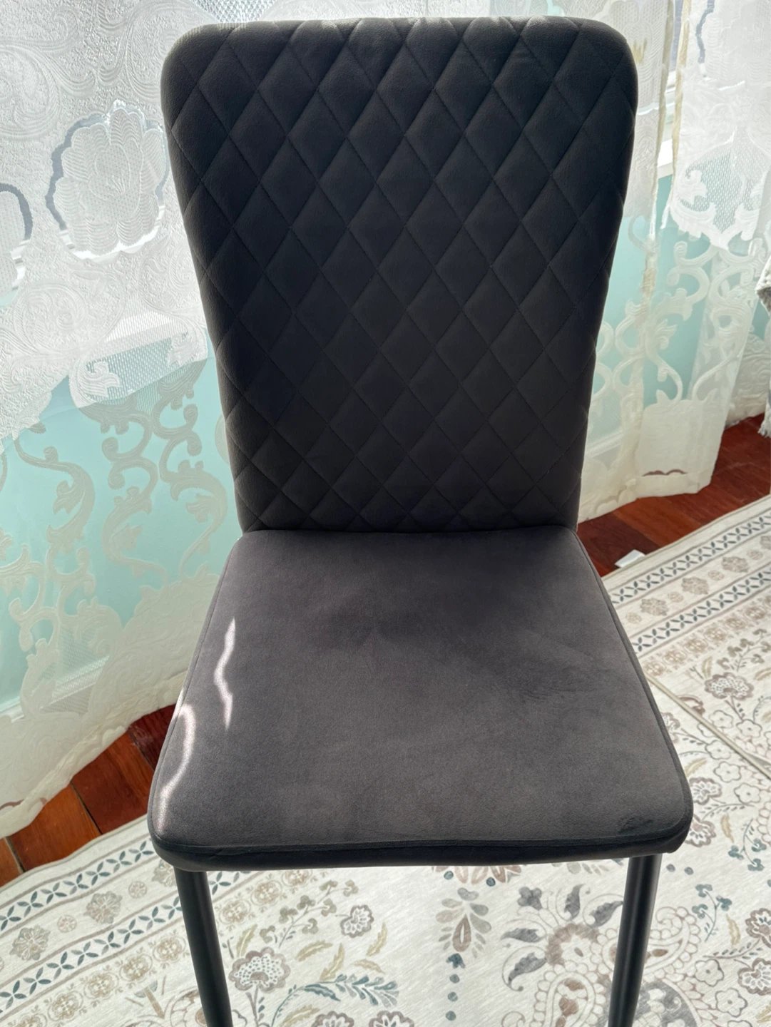 4 Dark Gray Upholstered Dining Chairs