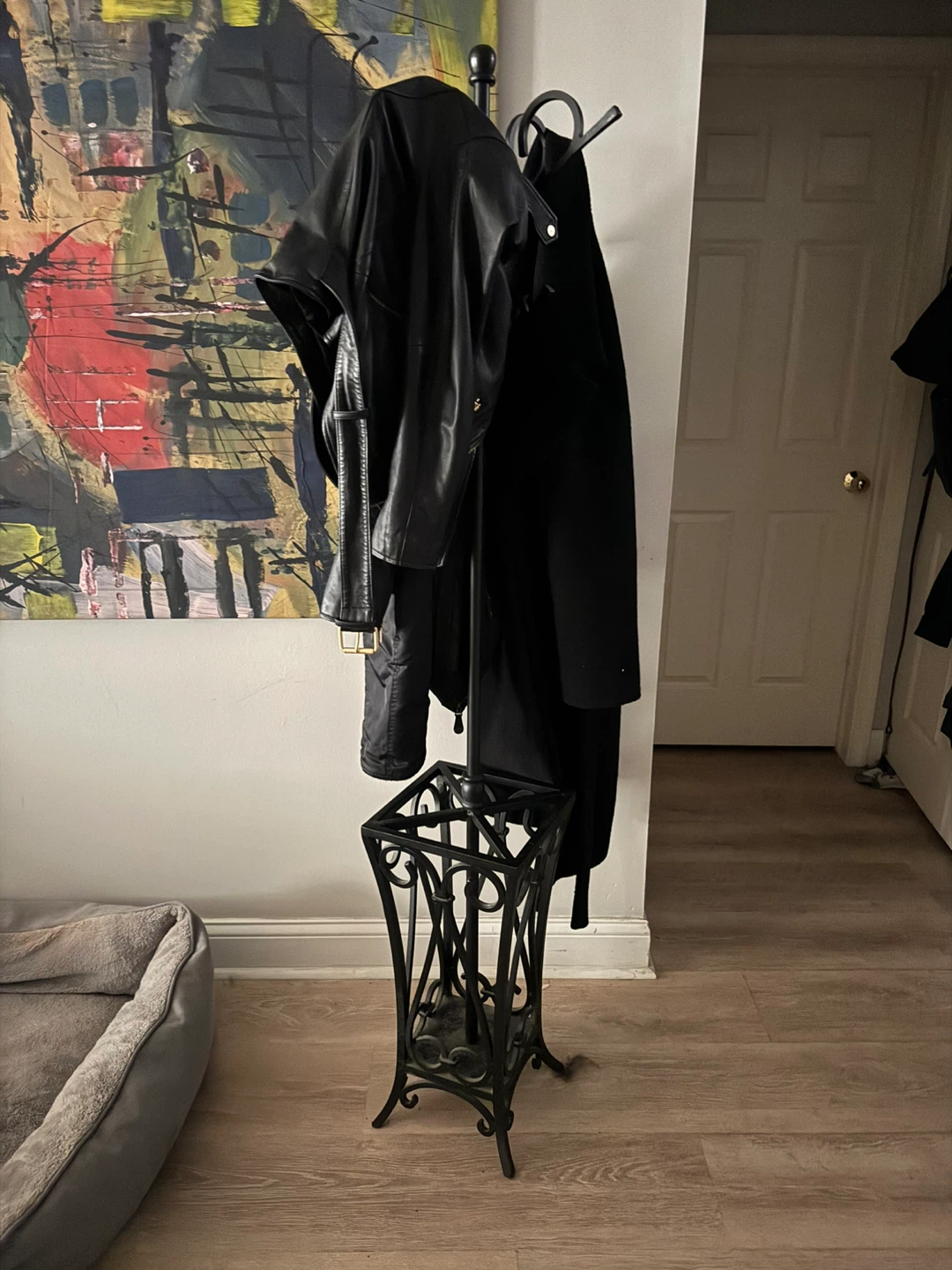Pottery barn  Black Metal Hall Tree with Umbrella Stand - photo 2