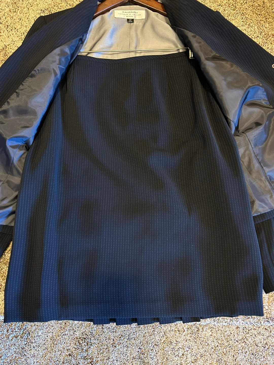 Tahari Petite 6 Pinstripe Suit Skirt & Blazer Set - photo 3