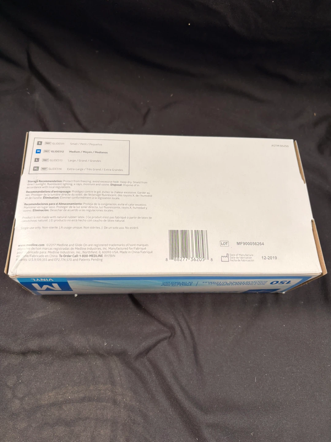 Medline Glide-On Vinyl Exam Gloves, Size Medium, 150 Count - photo 4