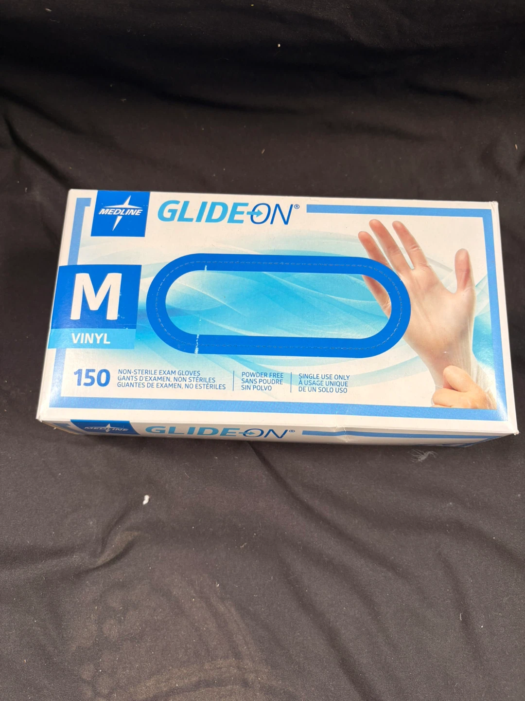 Medline Glide-On Vinyl Exam Gloves, Size Medium, 150 Count - photo 2