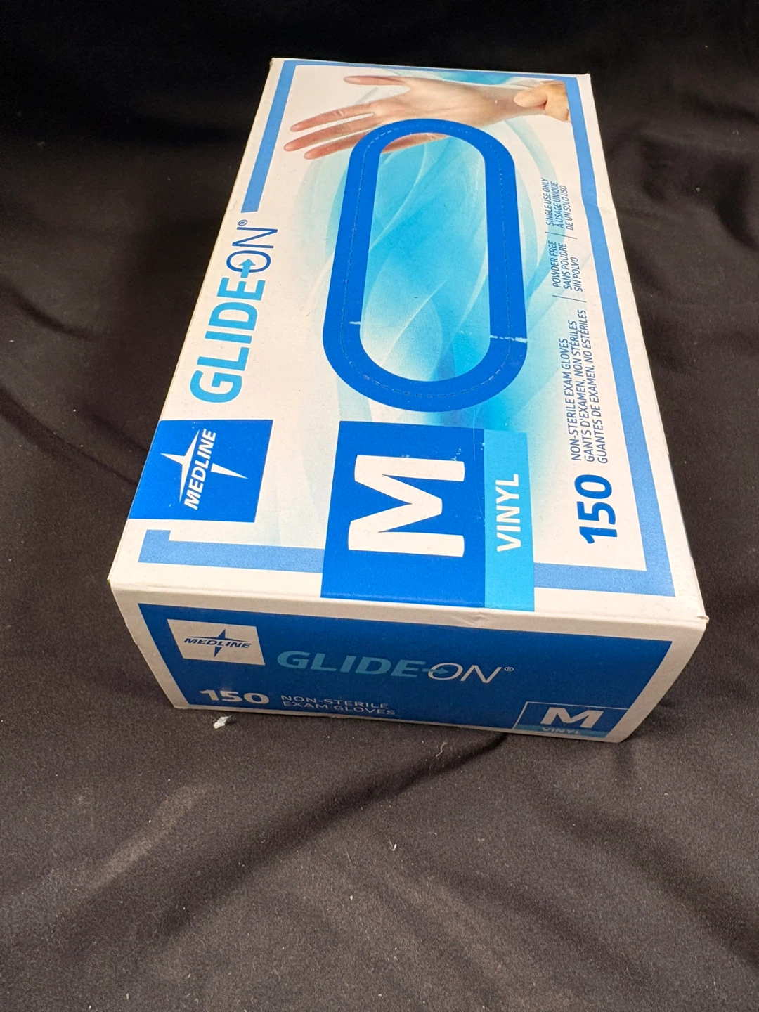 Medline Glide-On Vinyl Exam Gloves, Size Medium, 150 Count - photo 3