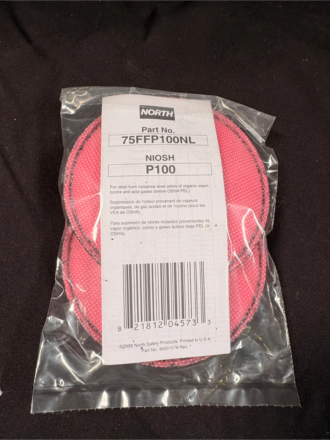 North 75FFP100NL NIOSH P100 Respirator Pads (2 Pack) - photo 2