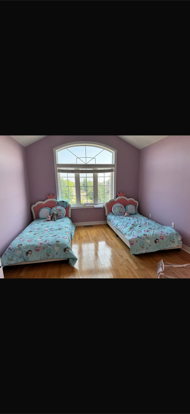 Kids Twin Beds with Mermaid and Crown Design