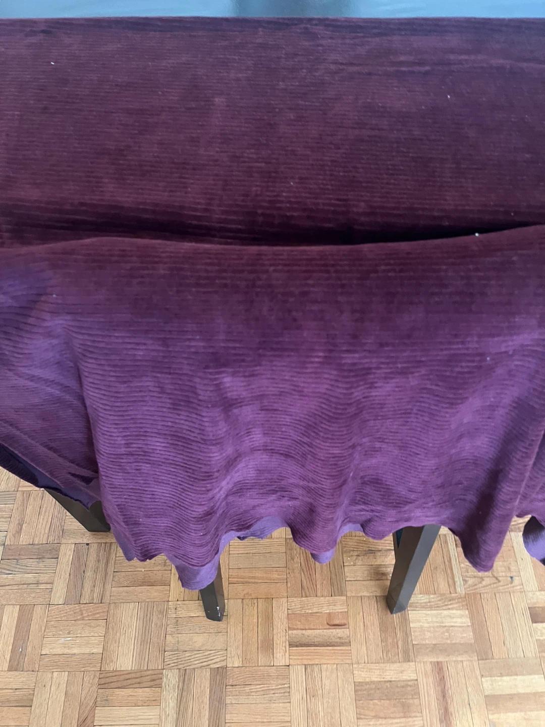 Deep burgundy, velour stretch, ribbed  Fabric - photo 3