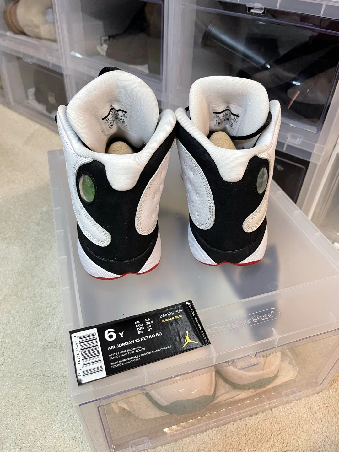 Air Jordan 13 Retro BG Shoes - White/Black - Size 6Y - photo 2