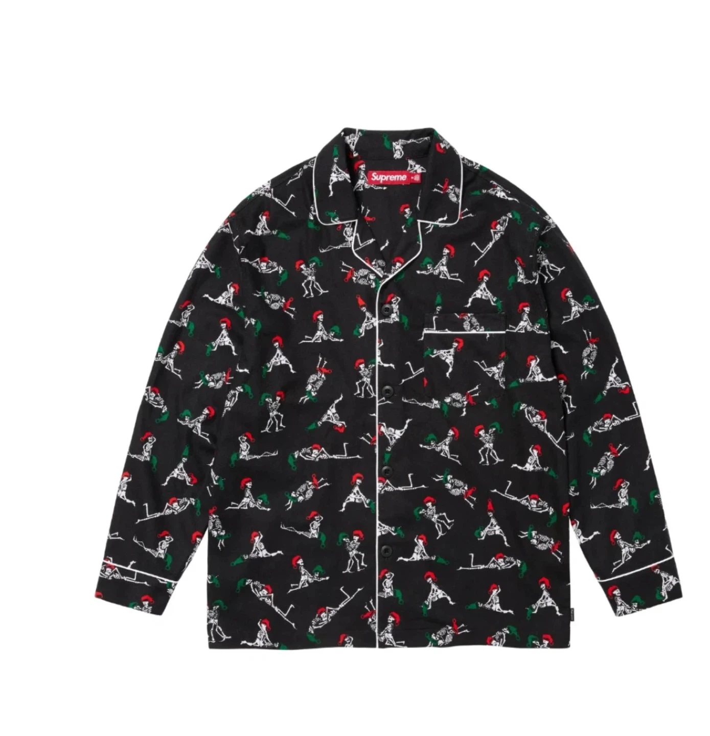 Supreme Skeleton Print Pajama Top